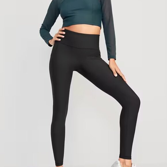 Old Navy High-Waisted PowerSoft Full-Length Pocket Leggings - Picture 1 of 7